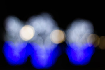 Blurry blue-white lights at night