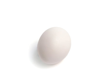 White egg on a white background isolate