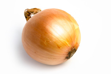 Orange onion on a white background isolate