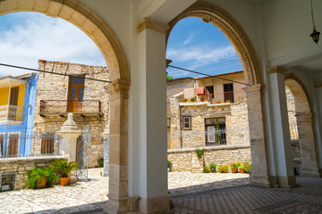 Fototapeta na wymiar Old Village in Cyprus with historic buildings