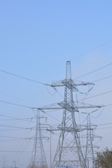 high voltage power transmission tower