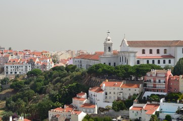 panoramic view of old district of Lisbon portugal