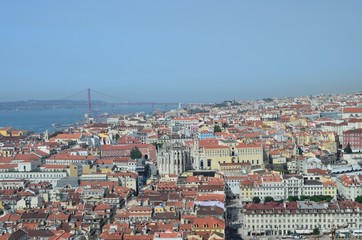 panoramic view of the old city of Lisbon portugal