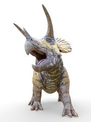 triceratops standing up on white background © DM7