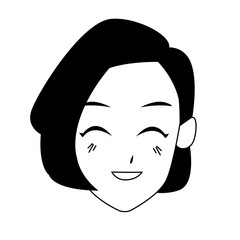 old woman smiling cartoon icon