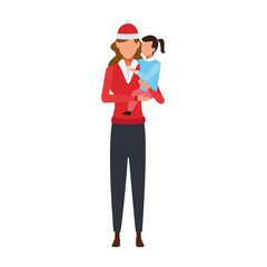 avatar woman and little girl, flat design