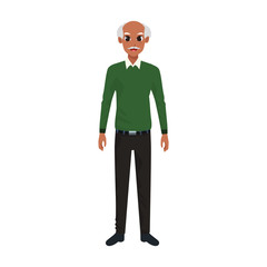 old man standing cartoon icon