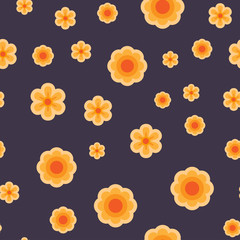 Day of the dead flowers, seamless pattern. Flower design texture.