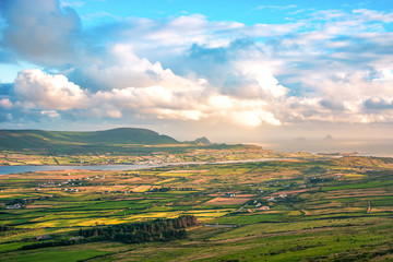 Beautiful view landscape seascape sunrise morning sunlight Valentia Island  Cromwell Point...