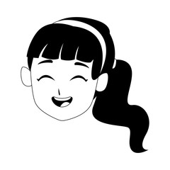 happy girl laughing cartoon icon
