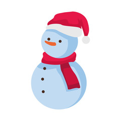 cartoon christmas snowman icon, colorful flat design