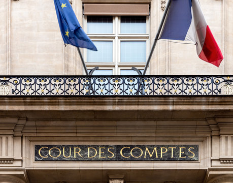 Paris, France: Cour des comptes (Court of Audit) on Rue Cambon in Paris. It is a French administrative court in charge of conducting financial audits of most public institutions