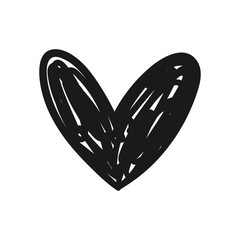 Heart doodle icon, hand drawn love symbol
