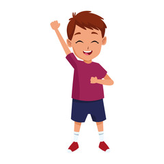 happy boy cartoon icon, flat design