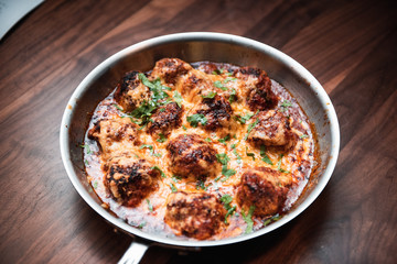 Italian meatballs with marinara sauce