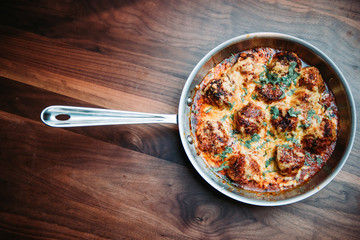 Italian meatballs with marinara sauce