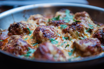 Italian meatballs with marinara sauce