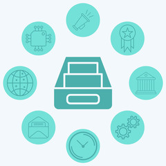 Inbox vector icon sign symbol