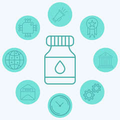 Ink pot vector icon sign symbol