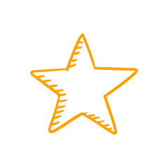 Hand drawn star. Doodle illustration.