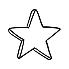 Hand drawn star. Doodle illustration.