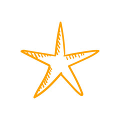 Hand drawn star. Doodle illustration.