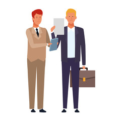 businessmen with documents and briefcases