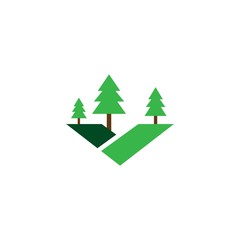 Obraz premium pine tree logo