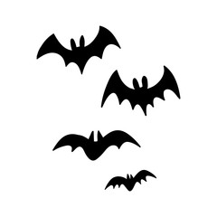Naklejka premium Halloween nietoperze sylwetki. Ikony wektorowe.