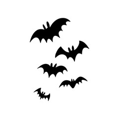 Fototapeta premium Halloween bats silhouettes. Vector icons.
