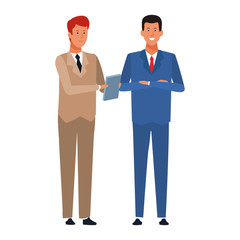 cartoon business men standing icon