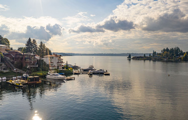 aerial view of the lake