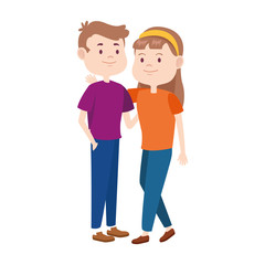 cartoon teenage couple icon