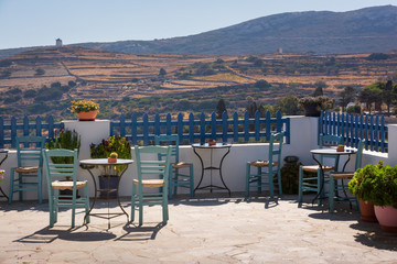 Cafe terrace in Paros
