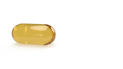 oil capsule on white background for medical content 3d rendering.