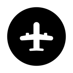 Plane vector icon. Airport button symbol. Flight and travel.