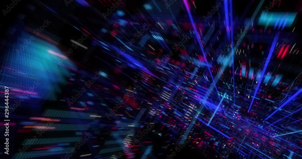 Aufkleber abstract hologram 3d big data digital city with futuristic matrix. digital buildings with a binary c
