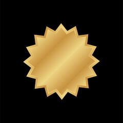Golden badge label. Vector gold rosette.