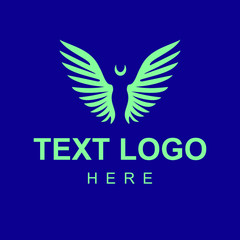 Angel wing elegant logo design template