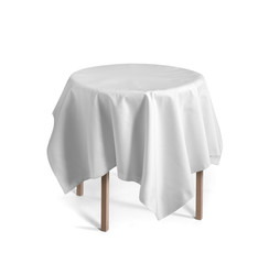white tablecloth Isolated on white background