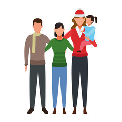 Fototapeta premium avatar friends and mother and kid