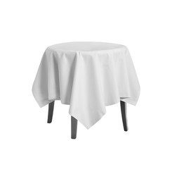 white tablecloth Isolated on white background