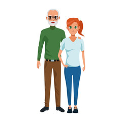 happy couple together icon, colorful flat design