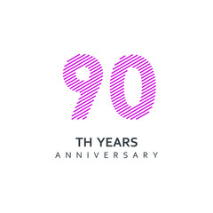 90 Year Anniversary Vector Template Design Illustration