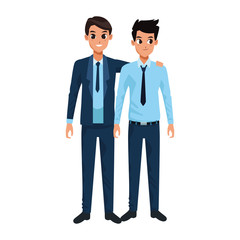 colorful design of happy businessmen standing icon image