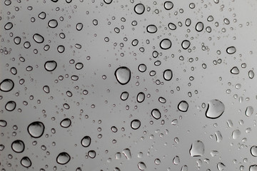 Water drops on the glass