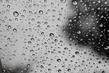 Water drops on the glass