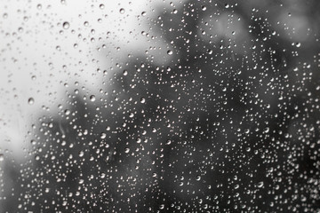 Water drops on the glass