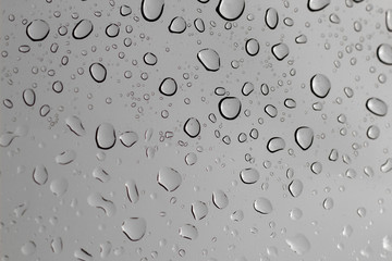 Water drops on the glass