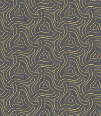 elegant golden seamless geometric pattern with decorative circles over gray background. rich tile for backgrounds, wallpapers, print, fabric, textile and creative surface designs. seamless design